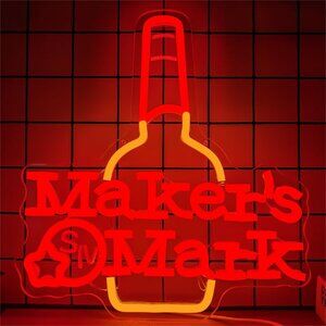 Makesr Mark whiskey Neon Sign for Bar Pub Man Cave and Party Bright Led Light